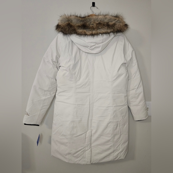 NEW! Eddie Bauer Cream Down Parka Coat Size L - Picture 9 of 15
